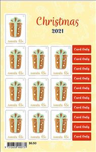 Mini Sheet, Christmas Present Cookie Pane of 10, Australia,  , Christmas, Food