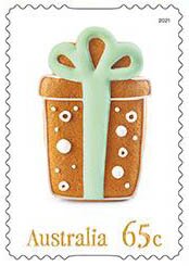 Stamp, Christmas Present Cookie Pane of 10, Australia,  , Christmas, Food