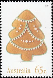 Stamp, Christmas Tree Cookie, Australia,  , Christmas, Food