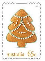 Stamp, Christmas Tree Cookie, Australia,  , Christmas, Food
