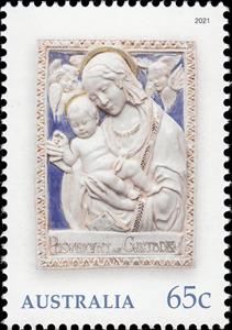 Stamp, Madonna and Child Cookie, Australia,  , Christmas, Food