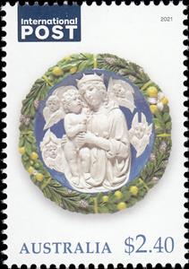 Stamp, Madonna and Child Cookie, Australia,  , Christmas, Food