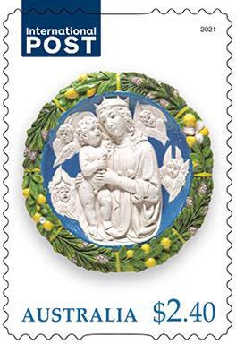 Stamp, Madonna and Child Cookie, Australia,  , Christmas, Food