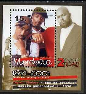Souvenir Sheet, 2Pac, Cinderellas,  , Famous People, Musicians