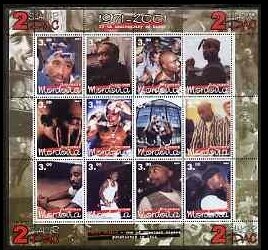 Mini Sheet, 2Pac, Cinderellas,  , Famous People, Musicians