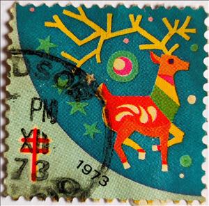 Stamp, Deer, Cinderellas,  , Charity, Christmas, Tuberculosis / TBC