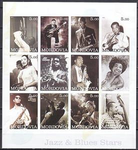 Mini Sheet, Jazz & Blues Stars, Cinderellas,  , Famous People, Musicians