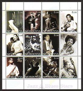 Mini Sheet, Jazz & Blues Stars, Cinderellas,  , Famous People, Musicians