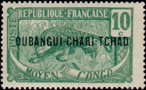 Stamp, Leopard (Panthera pardus), French Colonies,  