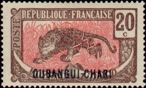 Stamp, Leopard (Panthera pardus), French Colonies,  