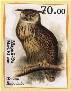 Stamp, Owls, Cinderellas,  , Animals (Fauna), Birds, Birds of Prey, Owls
