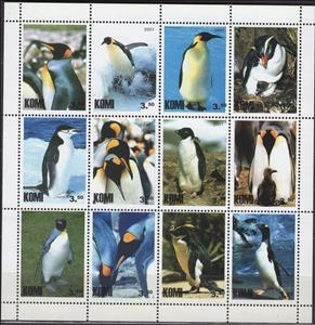 Mini Sheet, Penguins, Cinderellas,  , Animals (Fauna), Birds, Penguins