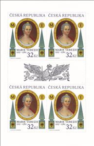 Mini Sheet, Maria Theresa, Czech Republic,  , Famous People, Queens, Royalty, Women