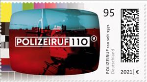 Stamp, Polizeiruf 110, 50th Anniversary, Germany, Federal Republic,  , Police, Television