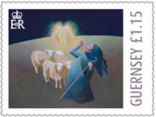 Stamp, Angel Appears To Shepherds, Guernsey,  , Christmas