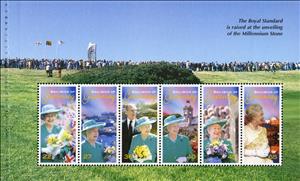 Booklet Pane, The Royal Standard is raised (booklet pane), Guernsey,  , Anniversaries and Jubilees, Famous People, Heads of State, Princes, Queens, Royalty, Women