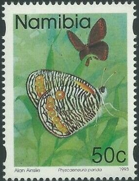 Dark-webbed Ringlet (Physcaeneura panda); syncopated