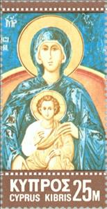 Stamp, Virgin and the Child, Cyprus,  , Christmas, Angels