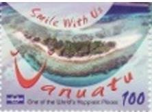 Stamp, Aerial View of an Island, Vanuatu,  