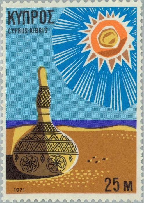 Decorated gourd on a sunny beach