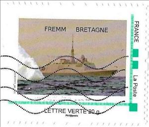 Stamp, Fremm Bretagne, Personalized and Private Mail Stamps,  , Ships, Warships