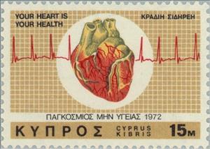 Stamp, Your Heart is your Health, Cyprus,  , Special Occasions, Healthcare