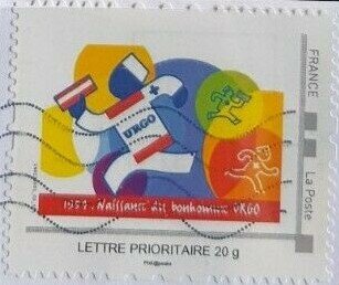 Stamp, Urgo 1959 Birth of the Good Man Logo, Personalized and Private Mail Stamps,  , Healthcare, Logos