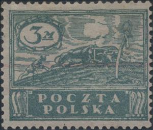 Stamp, Working farmer, Poland,  , Agriculture, Animals (Fauna), Cattle, Mammals