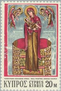 Stamp, Virgin and the Child, Cyprus,  , Biblical Accounts, Christmas