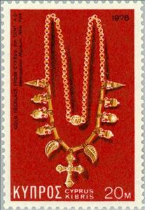 Stamp, Gold Neckless 6th cent. B.C., Cyprus,  , Jewellery