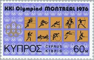 Stamp, Olympic Games Montreal - Symbols of various games, Cyprus,  , Special Occasions, Sport, Olympic Games