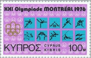 Stamp, Olympic Games Montreal - Symbols of various games, Cyprus,  , Special Occasions, Sport, Olympic Games