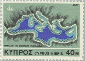 Stamp, Man and the Biosphere Programme, Cyprus,  , Cartography, Maps