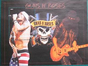 Souvenir Sheet, Gun's N'Roses, Cinderellas,  , Famous People, Musicians