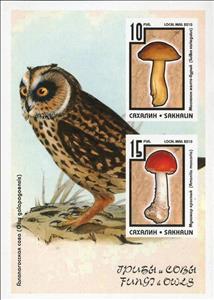 Mini Sheet, Mushrooms, Cinderellas,  , Birds, Mushrooms, Owls