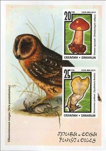 Mini Sheet, Mushrooms, Cinderellas,  , Birds, Mushrooms, Owls