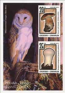 Mini Sheet, Mushrooms, Cinderellas,  , Birds, Mushrooms, Owls