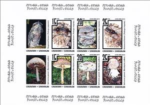 Mini Sheet, Mushrooms and Owls, Cinderellas,  , Birds, Mushrooms, Owls