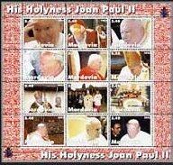Mini Sheet, Pope John Paul II, Cinderellas,  , Clergy, Famous People, Popes, Religion