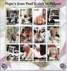Mini Sheet, Pope John Paul II, Cinderellas,  , Famous People, Popes