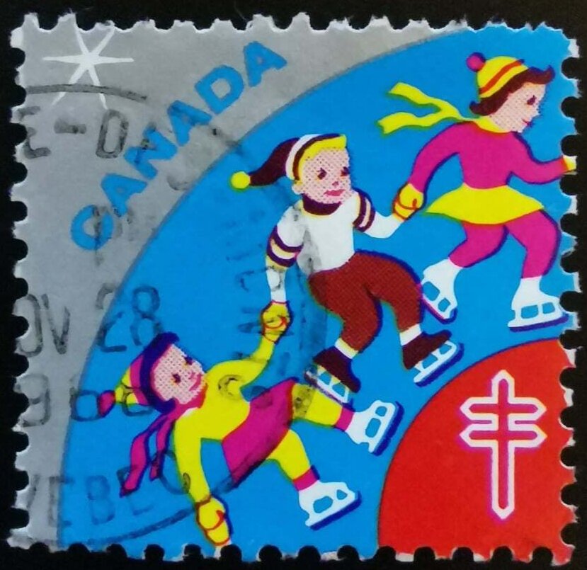 Tuberculosis Christmas Seal, kids playing