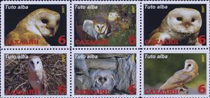 Se-tenant, Tuto alba, Cinderellas,  , Animals (Fauna), Birds, Owls