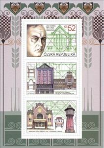 Souvenir Sheet, Jan Kotěra, Architect, Czech Republic,  , Architects, Architecture, Famous People