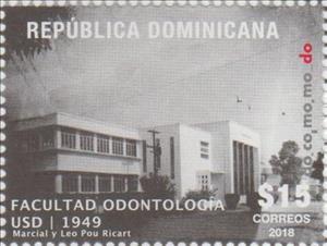 Stamp, Odontology Faculty, University of Santo Domingo, Dominican Republic,  , Architecture, Buildings, Universities