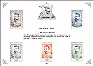 Souvenir Sheet, Art and Letters: J. B. Carpeaux, France,  , Artists, Famous People, Sculptors