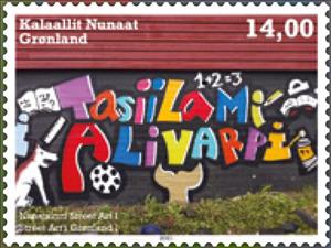 Stamp, Tasiilami Alivarpi by Matthias Stenbakken, Greenland,  , Art