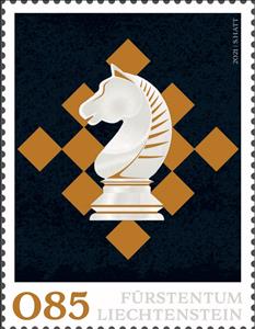 Stamp, Knight, Liechtenstein,  , Chess