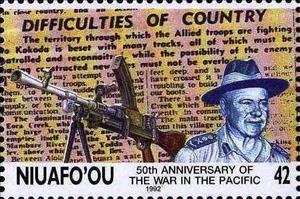 Stamp, Bren gun, Gen. Sir Thomas Blamey, Niuafo'ou,  