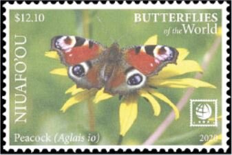 Stamp, Peacock (Aglais io), Niuafo'ou,  , Butterflies