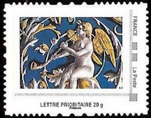 Stamp, Albi celebrates the Renaissance 1. Angel Musician, Personalized and Private Mail Stamps,  , Angels, Anniversaries and Jubilees, Churches - Cathedrals - Basilicas - Chapels, Musicians